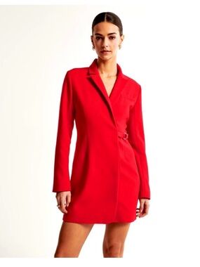 Abercrombie & Fitch Red Tailored Blazer